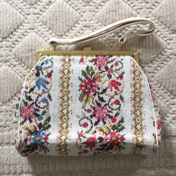 Needlepoint Floral Purse - Picture 2 of 3
